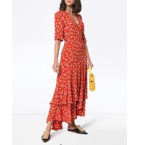 GANNI wrap dress ! Orangey-red in colour.